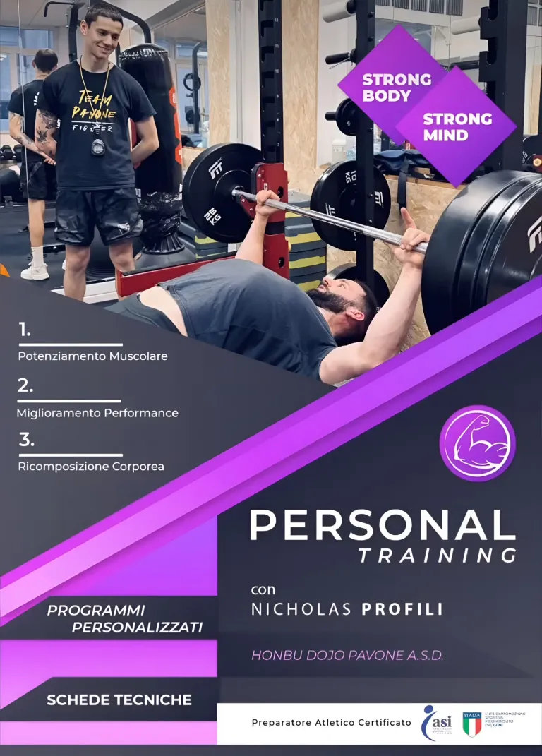 Locandina del personal training con Nicholas Profili