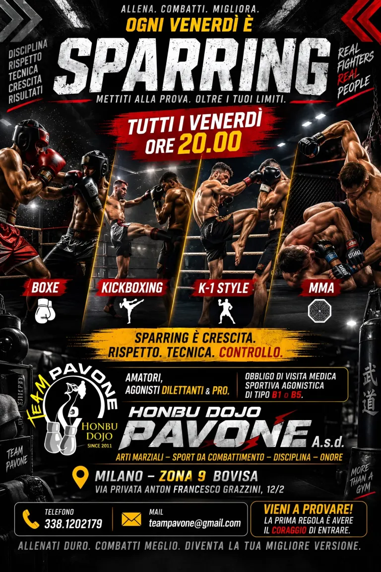 Ogni venerdì alle 20 sparring di Boxe, Kickboxing, K-1 Style e MMA